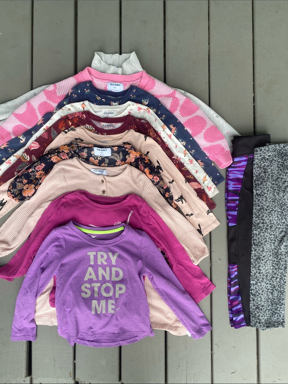Old Navy Girls 5T Fall long sleeve dresses cardigan athleisure leggings bundle